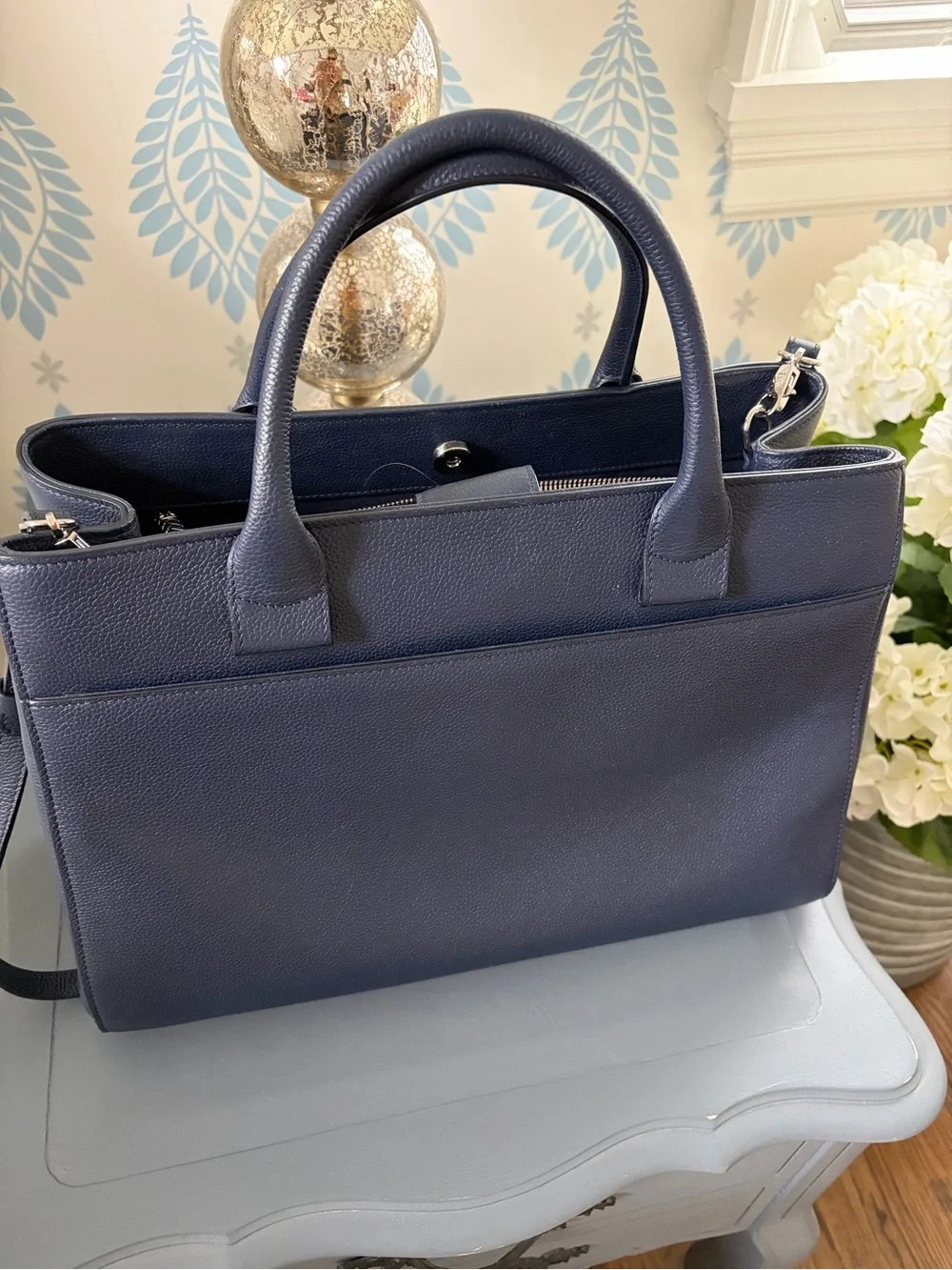 CHANEL Large Neo Executive shopper tote handbag navy blue